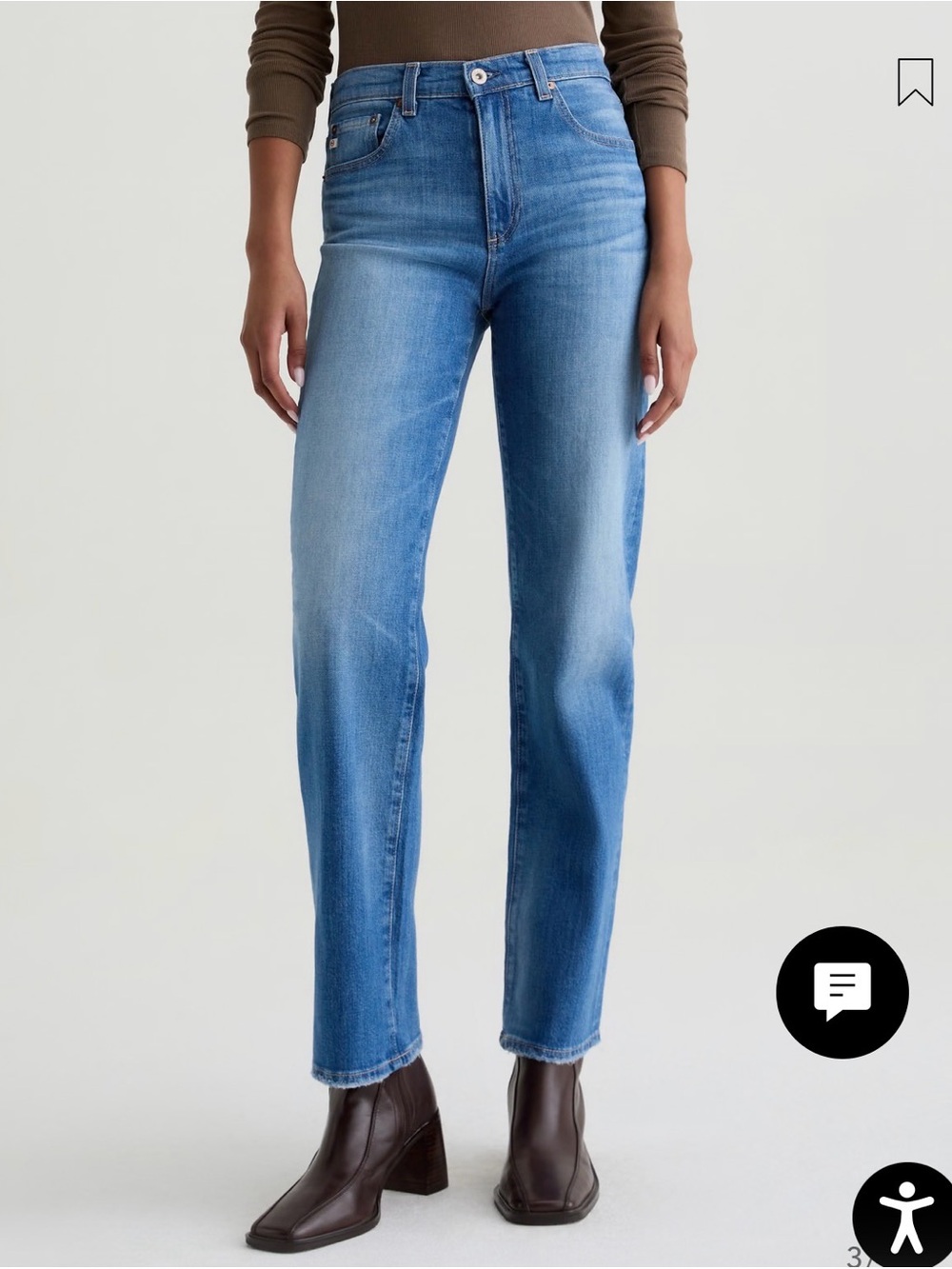 AG Brinley Mid-Rise Straight Jean Size 24 Japanese Fabric